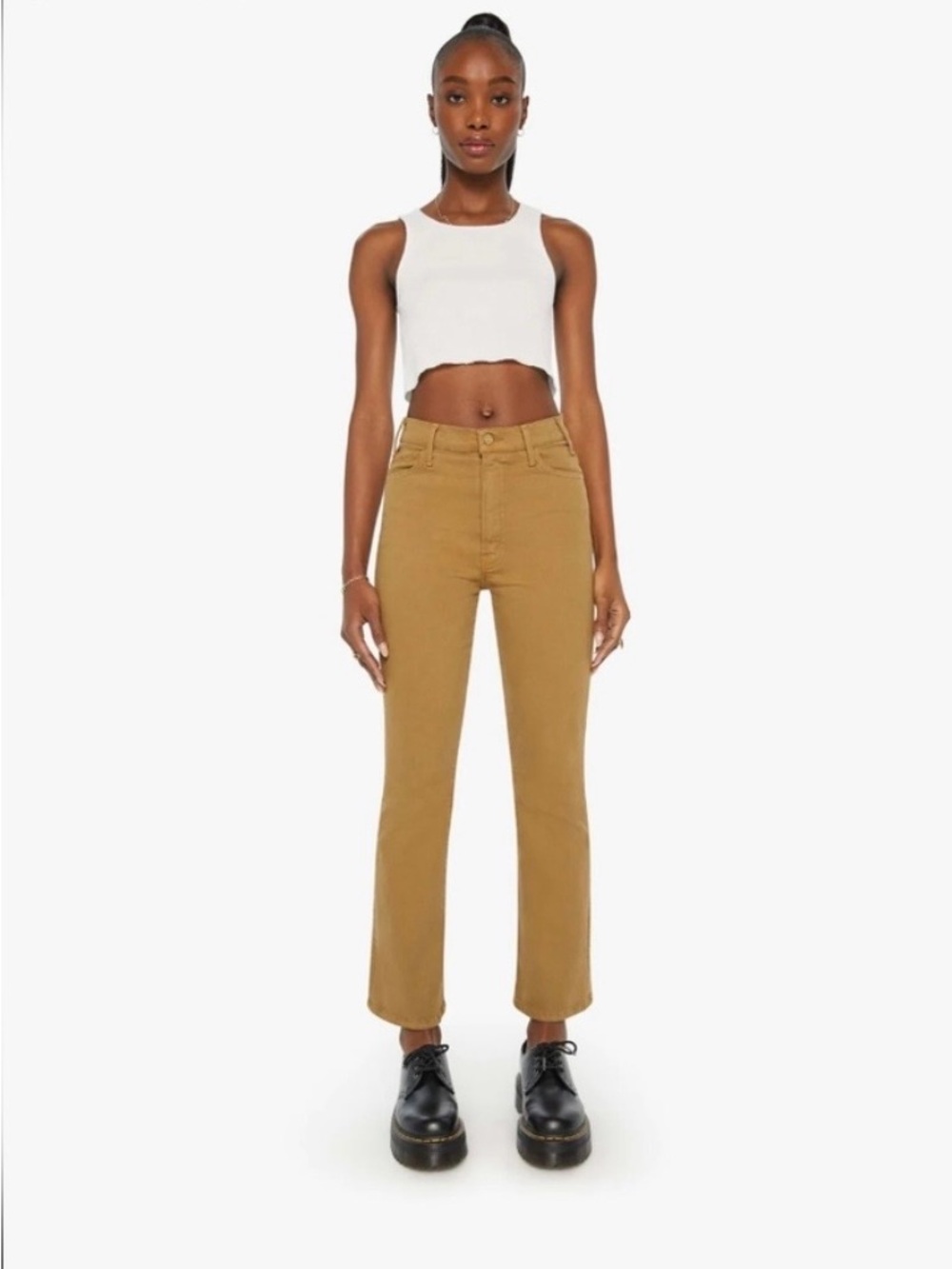 MOTHER The Hustler Ankle Fray Jeans Tinsel Size 30